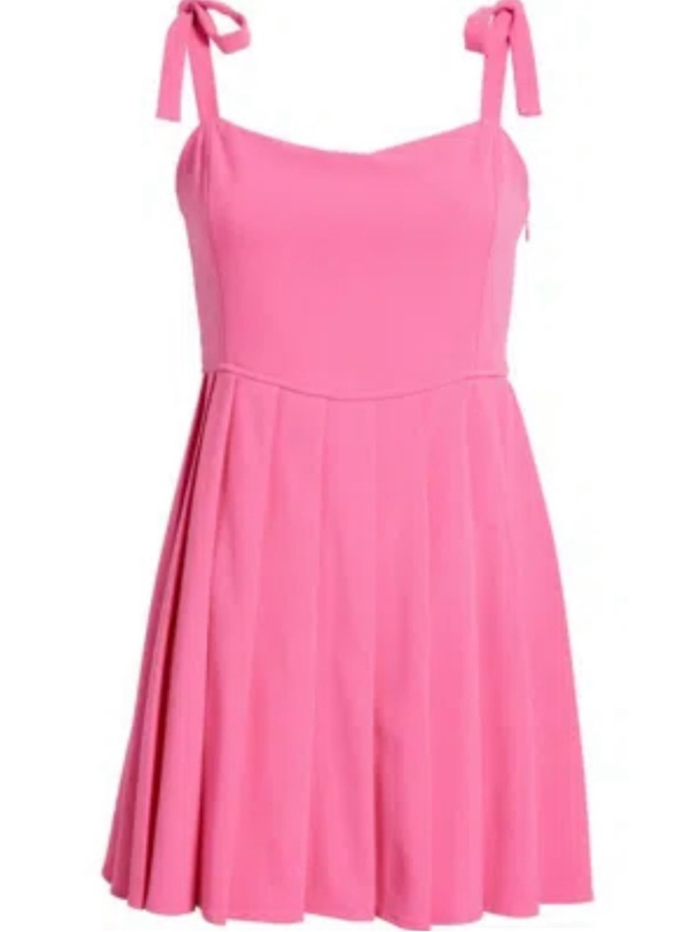 BP. Tie Strap Pleated Minidress. Pink Pleated Mini Dress Size Large NWT